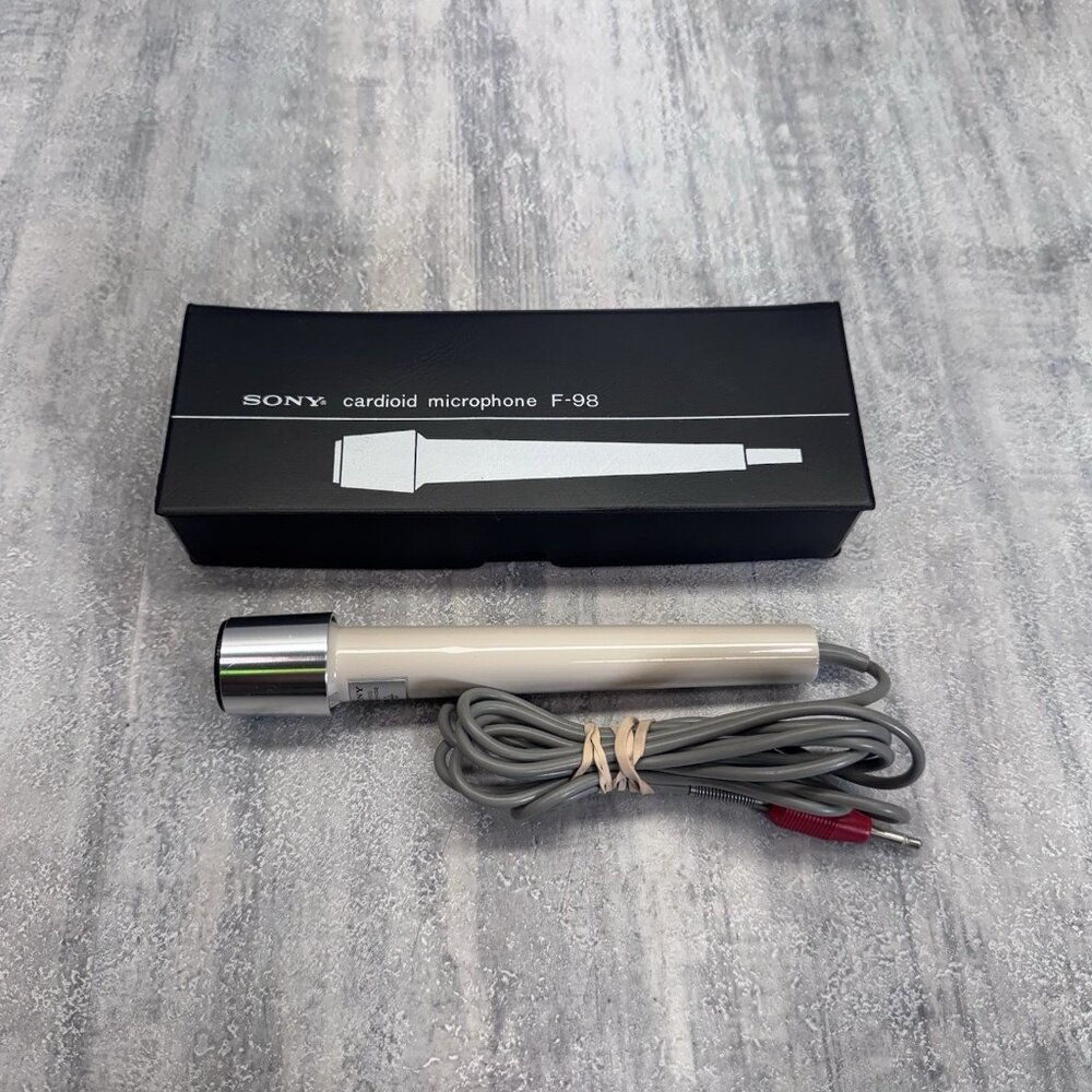 Vintage SONY CARDIOID MICROPHONE F-98 in CASE  Very Good Condition